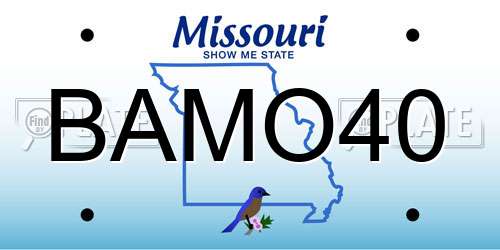 BAMO40 Missouri License Plate
