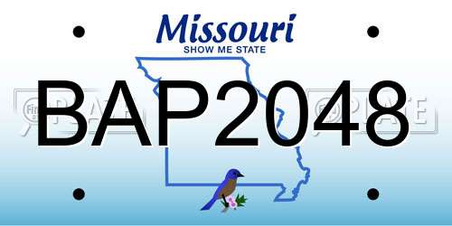 BAP2048 Missouri License Plate