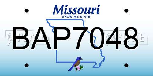 BAP7048 Missouri License Plate