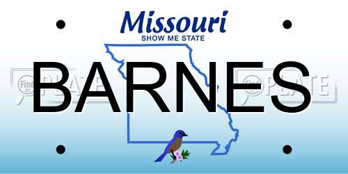 BARNES Missouri License Plate