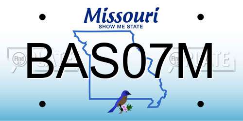BAS07M Missouri License Plate