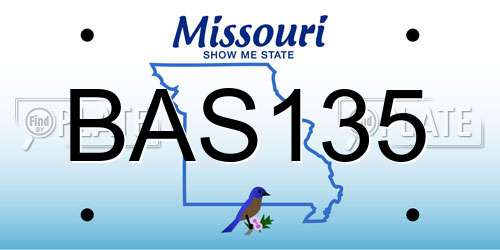 BAS135 Missouri License Plate