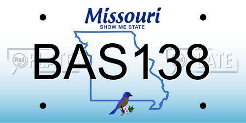 BAS138 Missouri License Plate