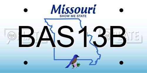 BAS13B Missouri License Plate