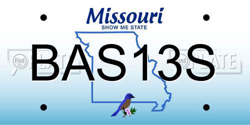 BAS13S Missouri License Plate