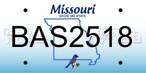 BAS2518 Missouri License Plate