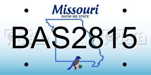BAS2815 Missouri License Plate