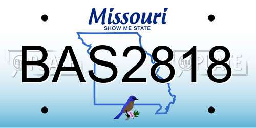 BAS2818 Missouri License Plate