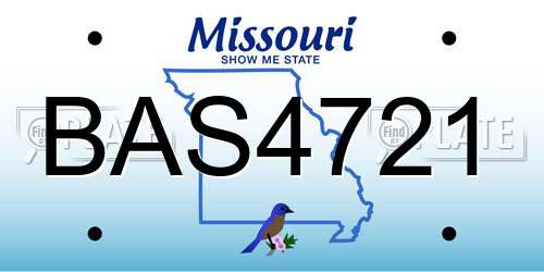 BAS4721 Missouri License Plate
