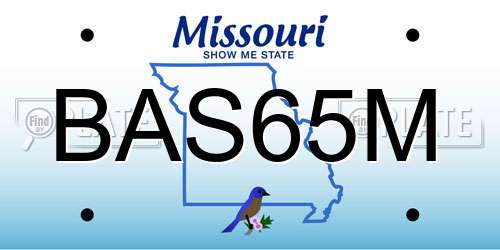 BAS65M Missouri License Plate