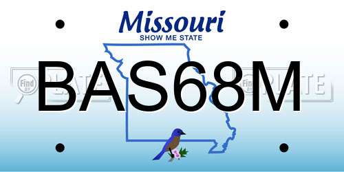 BAS68M Missouri License Plate