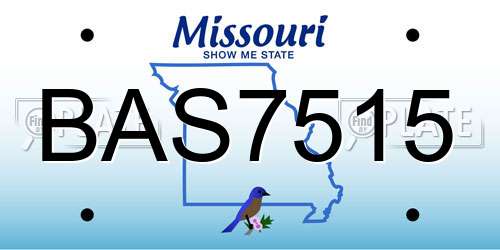 BAS7515 Missouri License Plate