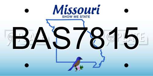 BAS7815 Missouri License Plate