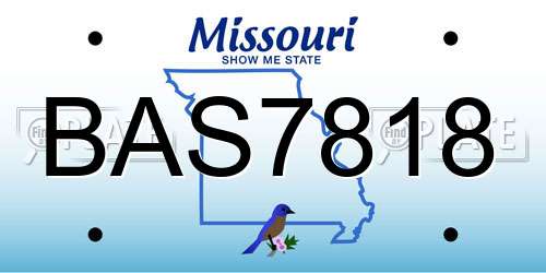 BAS7818 Missouri License Plate