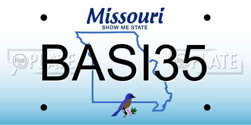 BASI35 Missouri License Plate