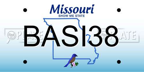 BASI38 Missouri License Plate