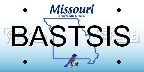 BASTSIS Missouri License Plate
