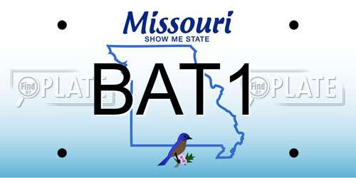 BAT1 Missouri License Plate