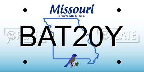 BAT20Y Missouri License Plate