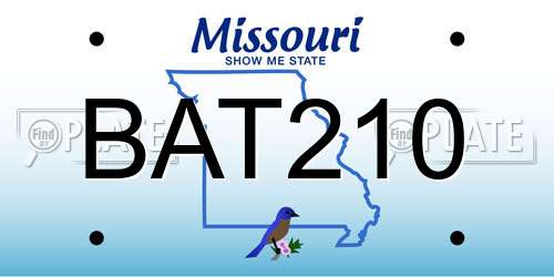 BAT210 Missouri License Plate