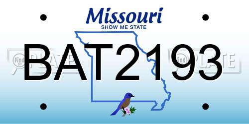 BAT2193 Missouri License Plate
