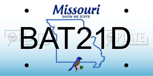 BAT21D Missouri License Plate