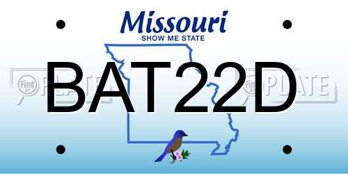 BAT22D Missouri License Plate