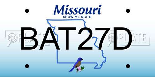 BAT27D Missouri License Plate