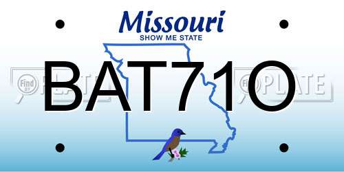 BAT71O Missouri License Plate