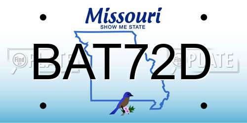 BAT72D Missouri License Plate