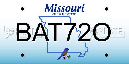 BAT72O Missouri License Plate