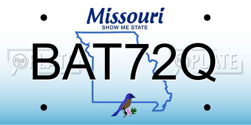 BAT72Q Missouri License Plate
