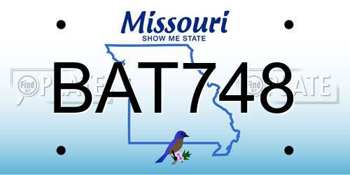 BAT748 Missouri License Plate