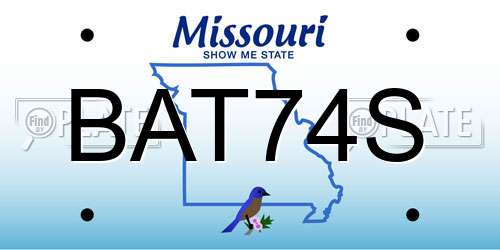 BAT74S Missouri License Plate
