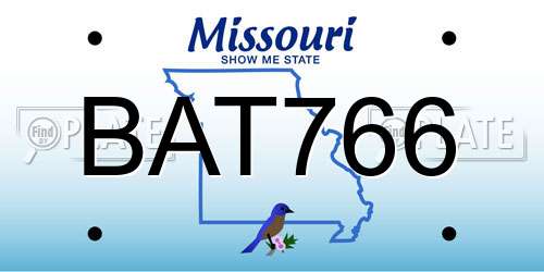 BAT766 Missouri License Plate