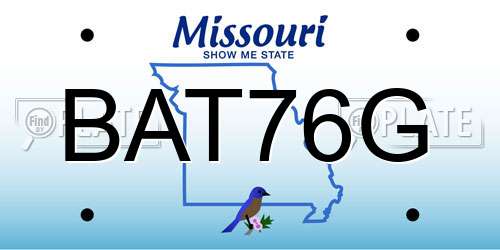 BAT76G Missouri License Plate