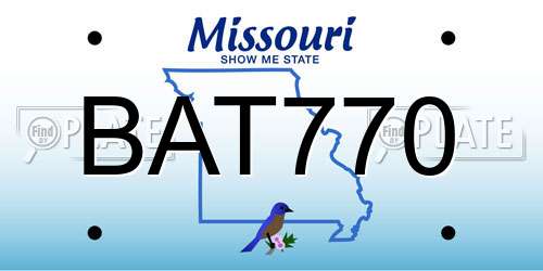 BAT770 Missouri License Plate