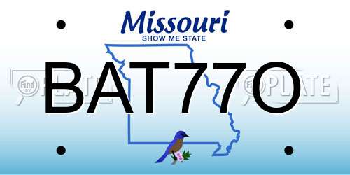 BAT77O Missouri License Plate
