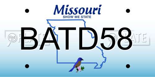 BATD58 Missouri License Plate