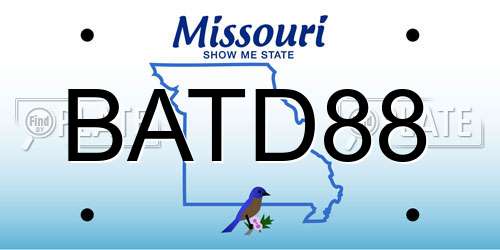 BATD88 Missouri License Plate