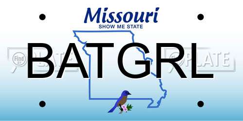 BATGRL Missouri License Plate