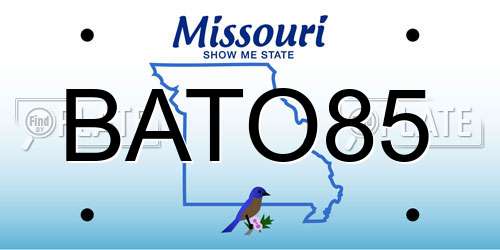 BATO85 Missouri License Plate