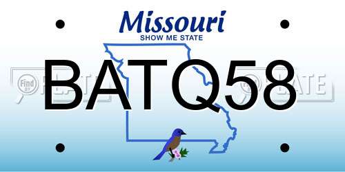 BATQ58 Missouri License Plate