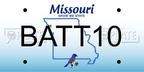 BATT10 Missouri License Plate