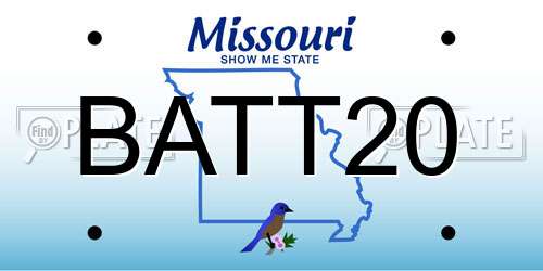 BATT20 Missouri License Plate