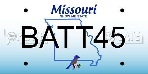 BATT45 Missouri License Plate