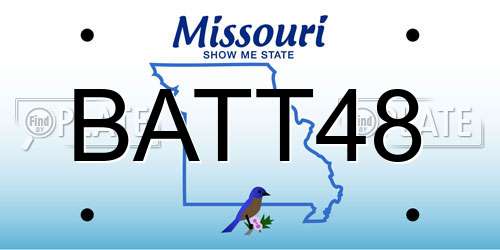 BATT48 Missouri License Plate