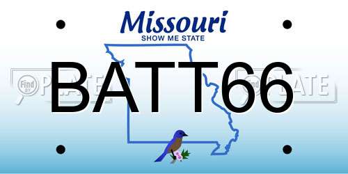 BATT66 Missouri License Plate