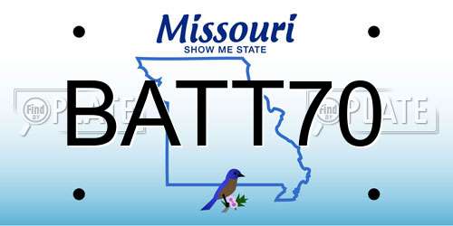 BATT70 Missouri License Plate