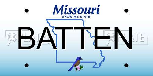 BATTEN Missouri License Plate
